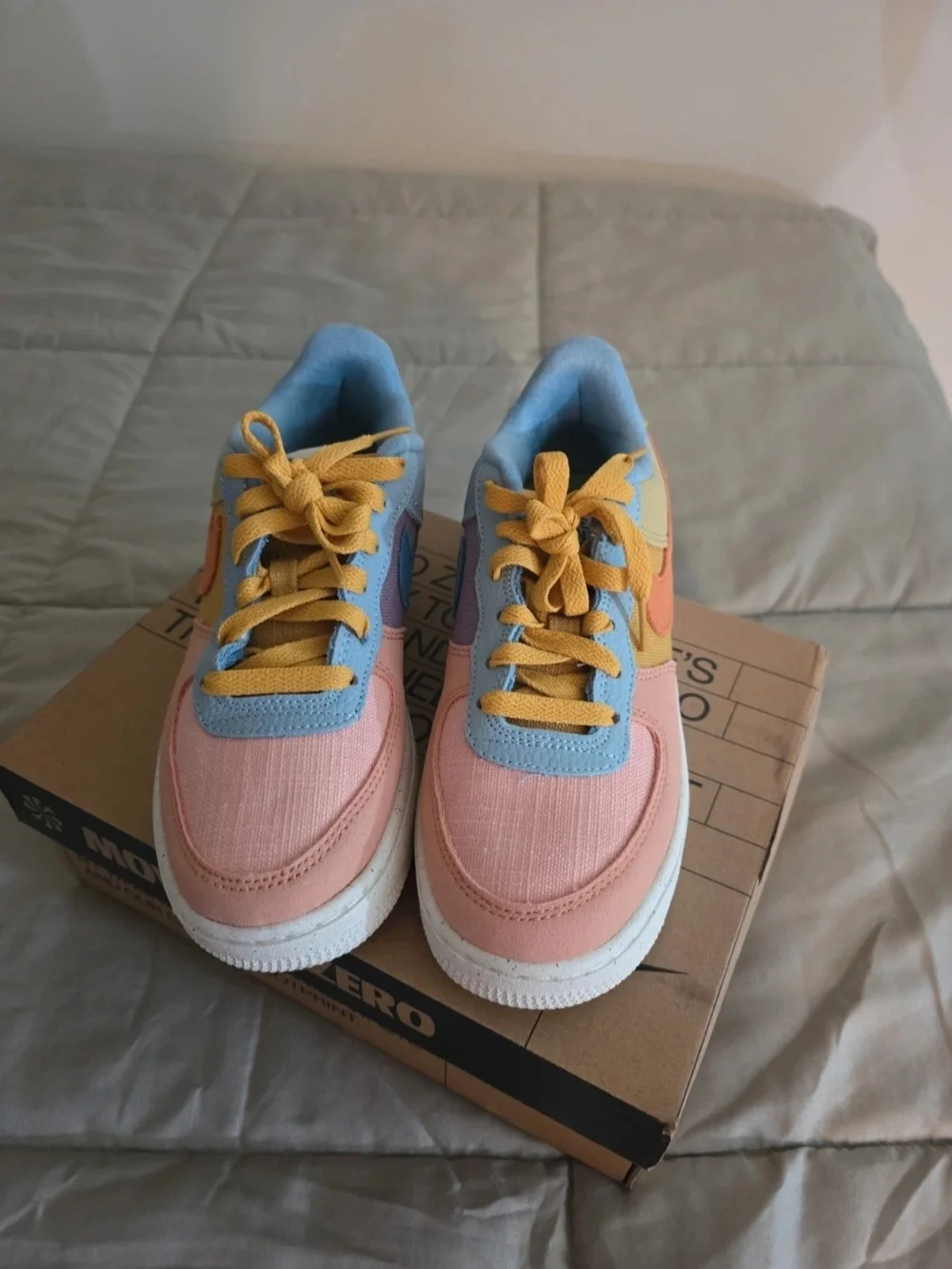 Nike Kids Pastel Multicolor Low-Top Sneakers - Pink/Yellow/Blue/Tan